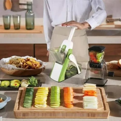 4 In 1 Vegetable Cutter Chopper Adjustable Multi-function Drum Cutter Vertical Vegetable Cutter Kitchen Shredder Grater Artifact