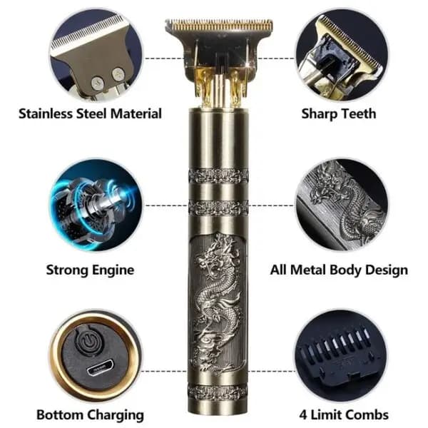 Professional T9 Trimmer Metal Shaver Mens Cordless Hair Beard Trimmer For Men Haircut Shaving Machine