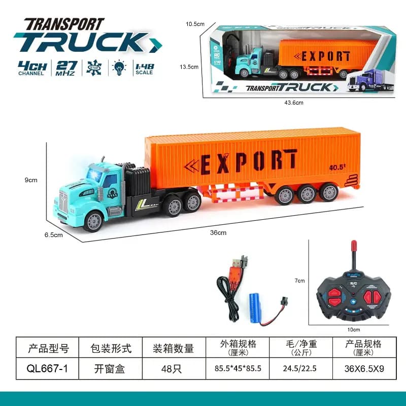 Remote Control Transport Truck With Charging