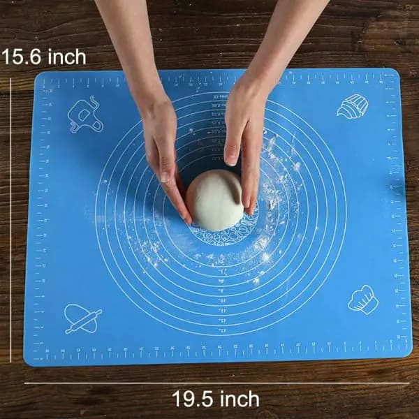 Silicone Roti Mat, Non stick, Washable Flour Mat, 50x40cm (random Colour)