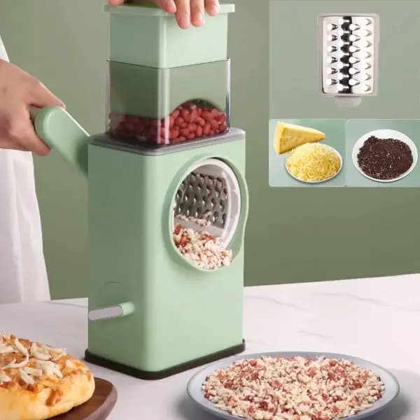 Storm Vegetable Cutter Multifunctional Manual Rotary Cheese Grater Shredder  Wider Hopper Round Mandolin Drum Slicer Cutter For Kitchen