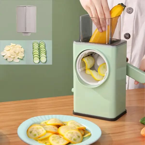 Storm Vegetable Cutter Multifunctional Manual Rotary Cheese Grater Shredder  Wider Hopper Round Mandolin Drum Slicer Cutter For Kitchen