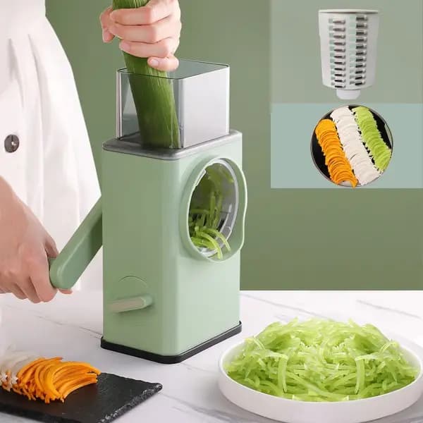 Storm Vegetable Cutter Multifunctional Manual Rotary Cheese Grater Shredder  Wider Hopper Round Mandolin Drum Slicer Cutter For Kitchen