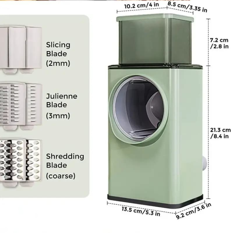 Storm Vegetable Cutter Multifunctional Manual Rotary Cheese Grater Shredder  Wider Hopper Round Mandolin Drum Slicer Cutter For Kitchen
