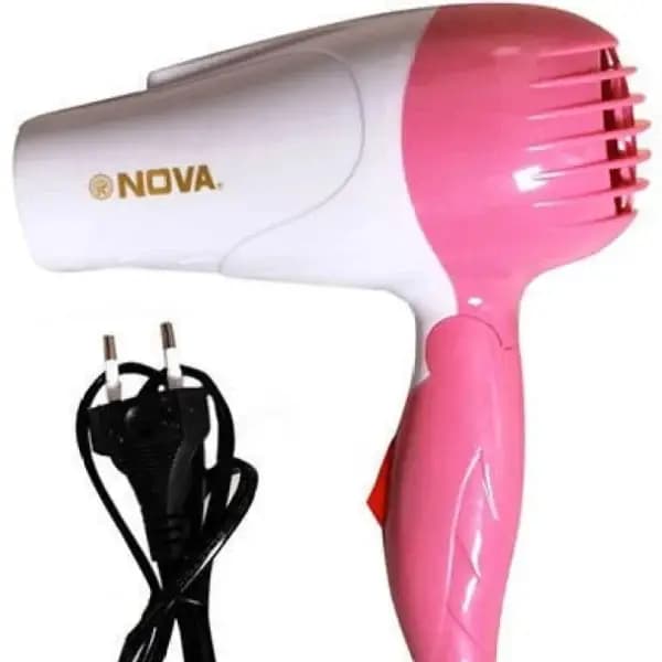 Nova Nv-1290 Professional Foldable Hair Dryer With 2 Speed Control Hair Dryer (1000w, Multicolor)