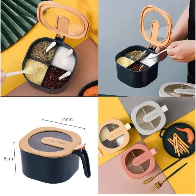 Modern Spice Kit  1000 Ml  4 Grid Spice Jar
