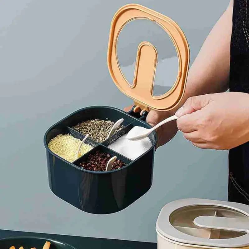 Modern Spice Kit  1000 Ml  4 Grid Spice Jar