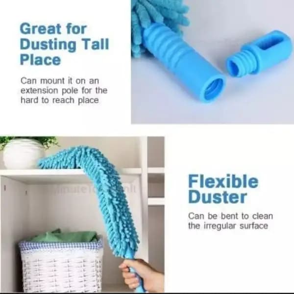 Microfiber Flexible Duster With Telescopic Rod  Size Ft 5 (random Colors)
