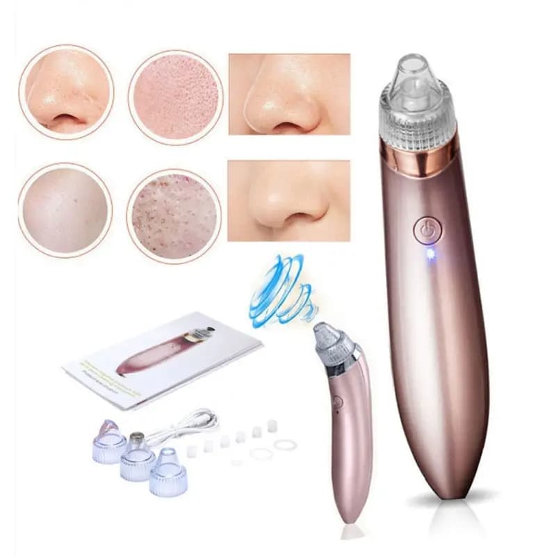 Blackhead Remover Face Acne Black Dot Pimple Electric Blackhead Vacuum Cleaner Pore Skin Care Tool Machine 4 Replacement Head (rechargeable)