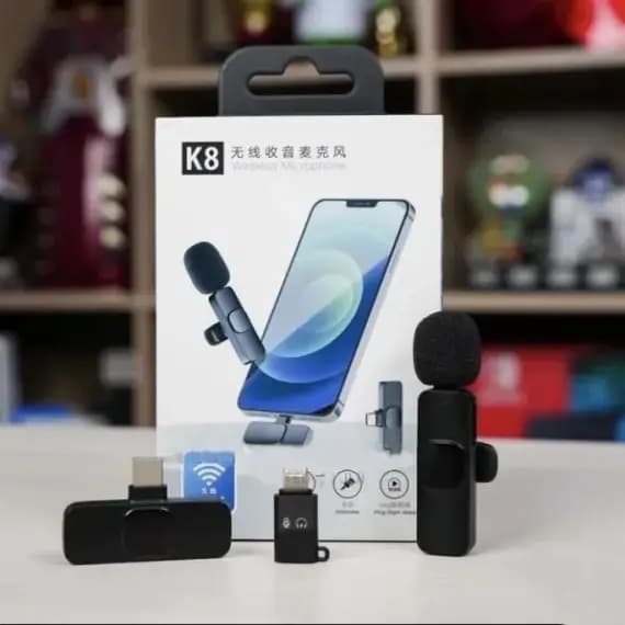 K8 Type-c Wireless Lavalier Microphone Portable Audio Video Recording Mic Type C Android Live Game Mobile Phone Mic For Vlog